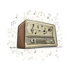 Retro radio, sketch for your design