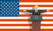 US president and flag