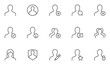 Users and Avatars Vector Line Icons. Teamwork and Businessman symbols. 48x48 Pixel Perfect.