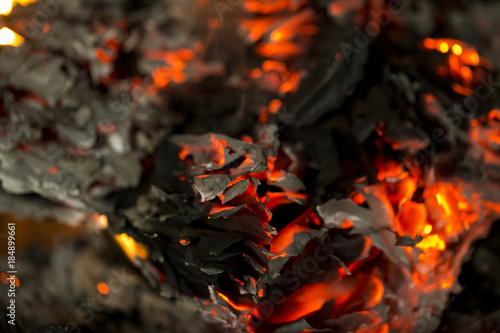 Burning Ashes Burning Paper In The Fire Of The Fireplace Buy