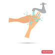 © LynxVector - Water washing hands color flat icon for web and mobile design