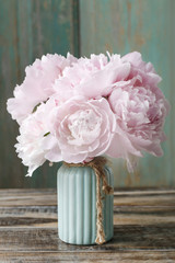 Canvas Print - Bouquet of pink peonies