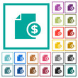 © botond1977 - Dollar financial report flat color icons with quadrant frames