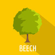 Beech tree icon. Flat illustration of beech tree vector icon for web