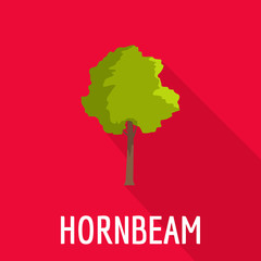 Sticker - Hornbeam tree icon. Flat illustration of hornbeam tree vector icon for web