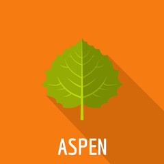 Sticker - Aspen leaf icon. Flat illustration of aspen leaf vector icon for web