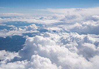 Wall Mural - blue sky with the clouds from the plane view