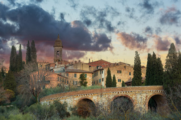 Wall Mural - Absolutely beautiful town in southern Tuscany, somewhere in the Val d'Orcia, San Quirico d'Orcia, Italy.