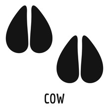 Cow Step Icon. Simple Illustration Of Cow Step Vector Icon For Web