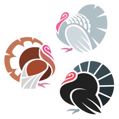 Sticker - Stylized Turkey Birds