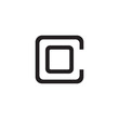 Initial letter C and O, CO, OC, overlapping O inside C, line art logo, black monogram color