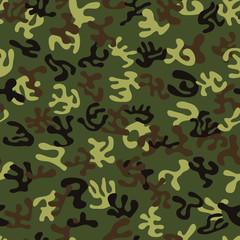 Poster - Seamless woodland style military camouflage pattern for land disguise - Eps10 vector graphics and illustration