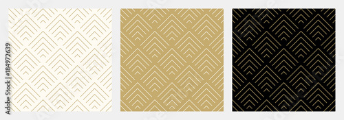 Pattern seamless chevron abstract wave background stripe gold luxury color an...