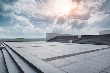 Empty city square floor and blue sky nature landscape