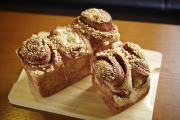 Wall Mural - Loaf of bread with crushed cookie 