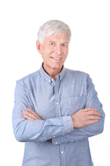 Sticker - Portrait of mature man on white background