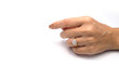 © Mr. Note19 - Woman hand with diamond ring in white background.
