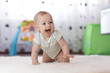 © Oksana Kuzmina - crawling funny baby boy indoors at home