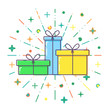 Flat Gift boxes vector
