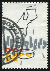 Poster - Netherlands retro stamp