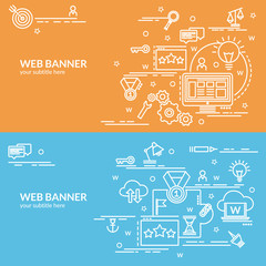 Flat colorful design concept of SEO. Infographic idea of making creative products. Infographic for website banner, flyer and print.