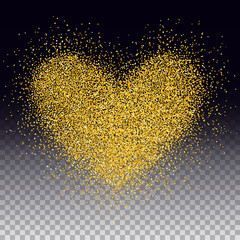 Wall Mural - Confetti heart valentines day holiday love glitter gold