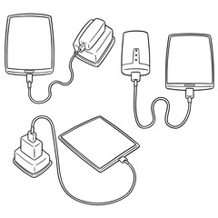 Sticker - vector set of smartphone charging