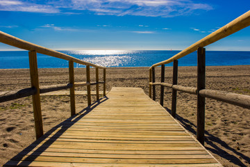 Beach. The best views of the beach in Marbella. Malaga province, Costa del Sol, Andalusia, Spain. Picture taken – 14 december 2017.