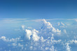 View at Clods on the Sky from the window of an aiplane. Skyscape viewed from airplane