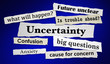 Uncertainty News Headlines Anxiety Unclear Future 3d Illustration