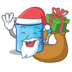 Wall Mural - Santa with gift measuring cup character cartoon