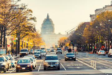 Wall Mural - Pennsylvania street and US Capitol in Washington DC, USA