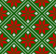 Seamless winter sweater norway green red white pattern vector illustration