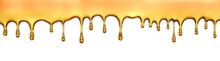 Flow Of Honey On A White Background. 3D Illustration