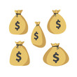 Moneybag icon set. Collection of money bag iscons