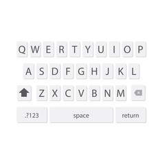 vector modern keyboard of smartphone, alphabet buttons