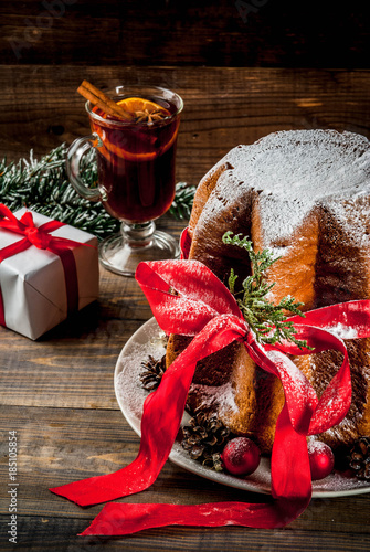 Traditional Italian Christmas Fruit Cake Panettone Pandoro With