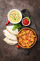 Wall Mural - Homemade beef meat fajitas