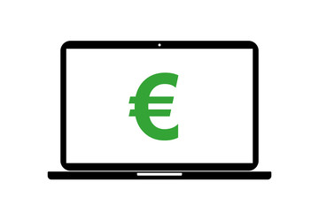 Poster - Laptop - Euro Zeichen