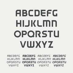 Aufkleber - Sport uppercase alphabet. Futuristic technology font. Modern monogram template. Minimalistic vector design typeface. Logo template set. The first letter of the title.