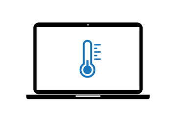 Wall Mural - Laptop - Thermometer kalt