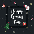 Happy Boxing Day Sale advertisement with text calligraphy and Ornament background.