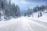 Fototapeta Most - winter road background 