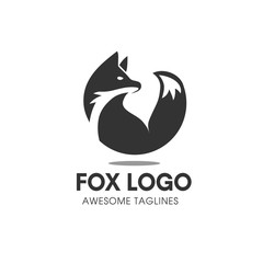Wall Mural - fox circle vector symbol, fox sign or logo template. creative fox animal face modern simple design c