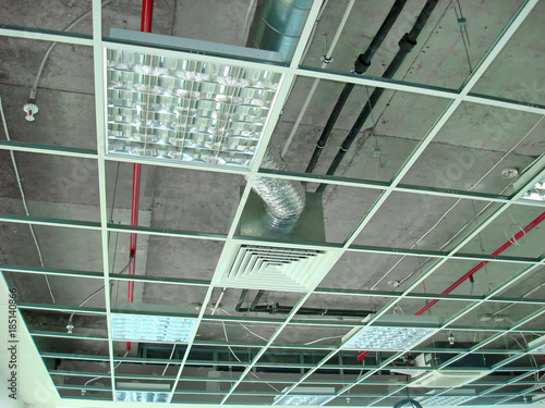 Mounting Suspended Ceiling Frame Buy This Stock Photo And
