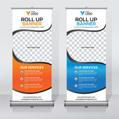 Wall Mural - Roll up sale banner design template, abstract background, pull up design, modern x-banner, rectangle size.