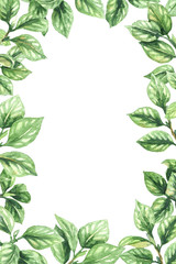 Wall Mural - Green Branches Vertical Frame