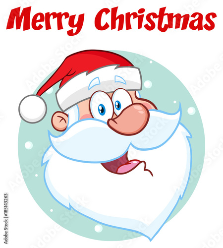 Happy Santa Claus Face Classic Cartoon Mascot Character Hand