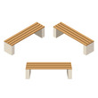 Set of wooden benches.isolated to construct garden, farm or other outdoor scenes