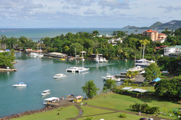 Canvas Print - A View of Capital Castries, Saint Lucia